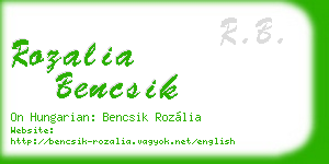 rozalia bencsik business card