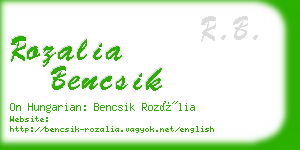 rozalia bencsik business card